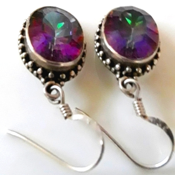 MYSTIC TOPAZ SILVER EARRINGS - Picture 5 of 8